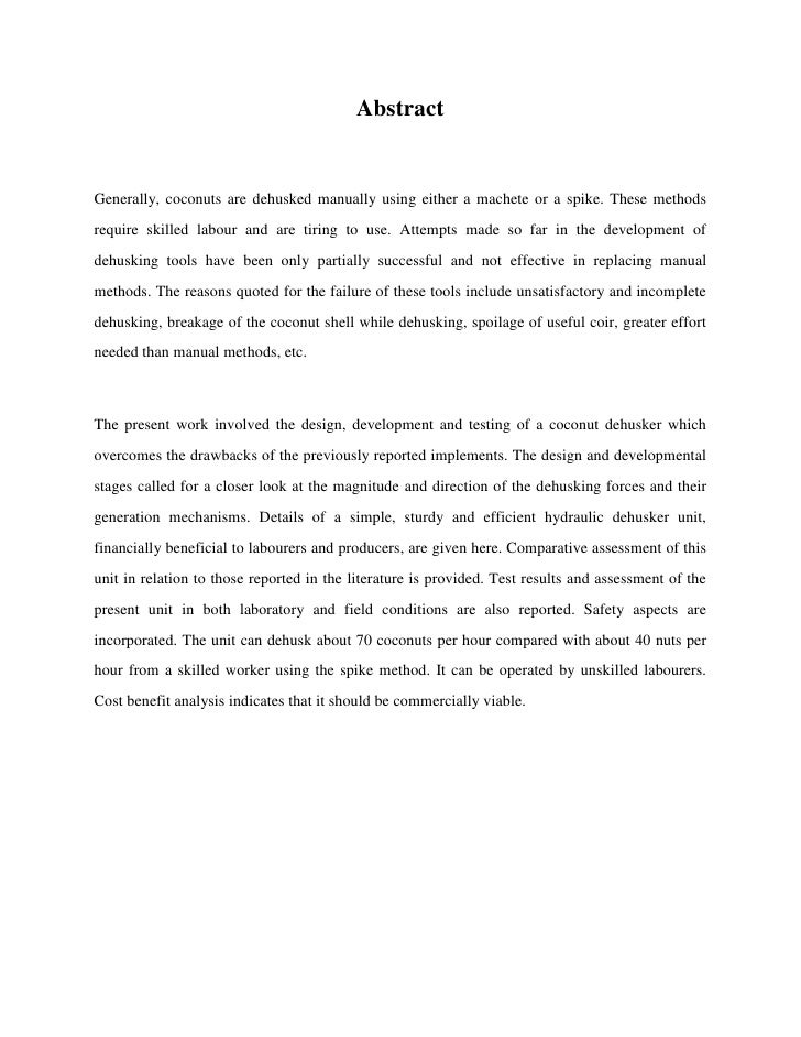 literature review for coconut dehusking machine literature review for coconut dehusking machine